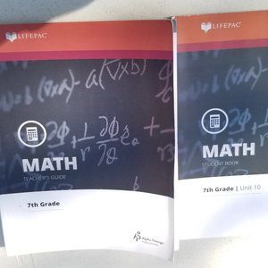 2FOR$30 - Lifepac 7th grade math teacher guide and unit 10 workbook